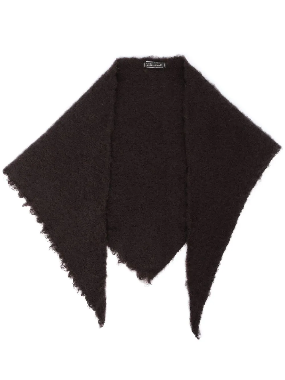 

Faliero Sarti frayed-trim knitted scarf - Brown