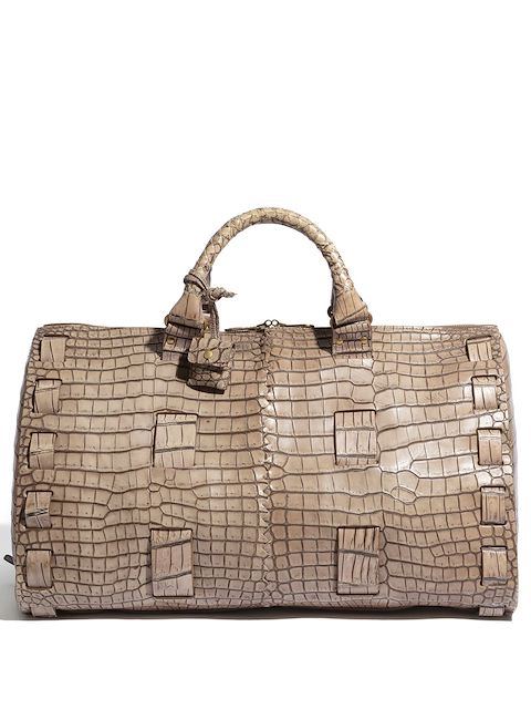 Bottega Veneta Pre-Owned crocodile-effect Weekend duffle bag