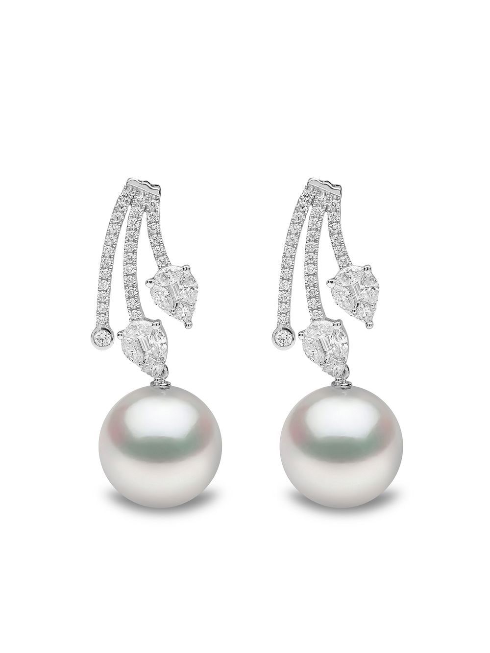 Image 1 of Yoko London boucles d'oreilles Starlight en or blanc 18ct serties de perles des mers du sud et de diamants