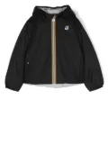 K Way Kids logo-patch zipped jacket - Black