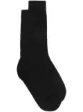 Sunspel logo-print ribbed socks - Black