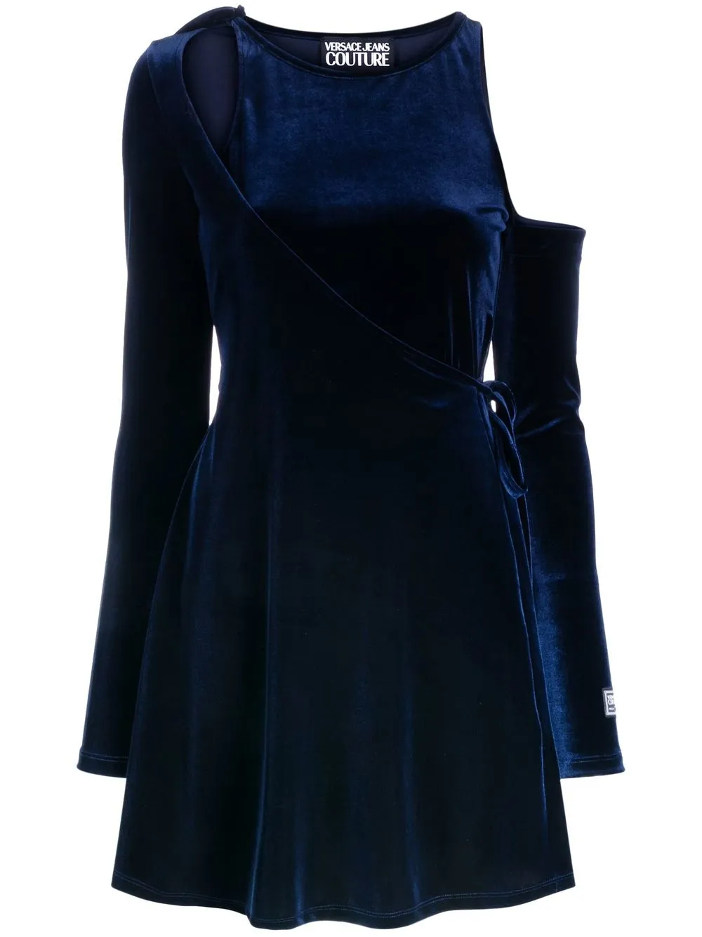 Versace Jeans Couture cut-out velvet dress - Blue