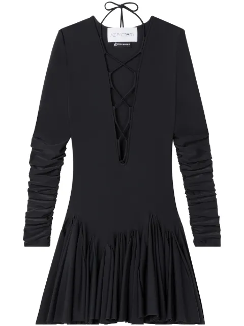 AZ FACTORY x Ester Manas lace-up pleated mini dress