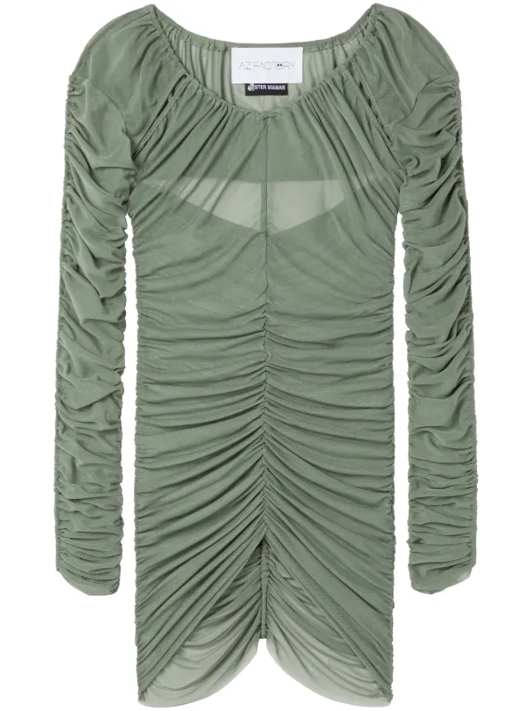 Az Factory X Ester Manas Ruched-detailed Top in Green