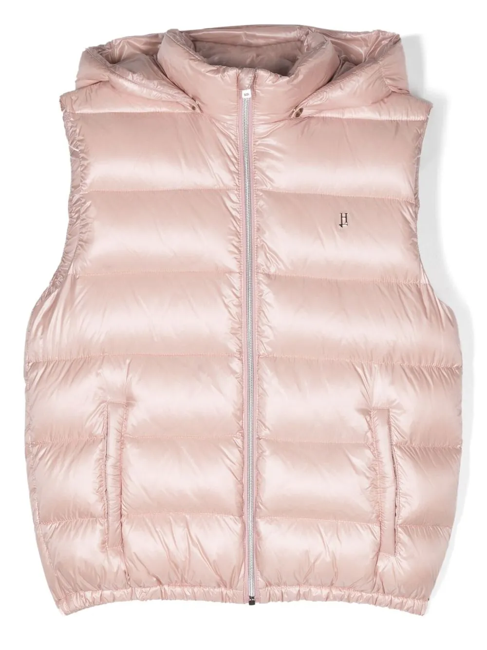 Herno Kids' Logo-plaque Padded Gilet In Pink