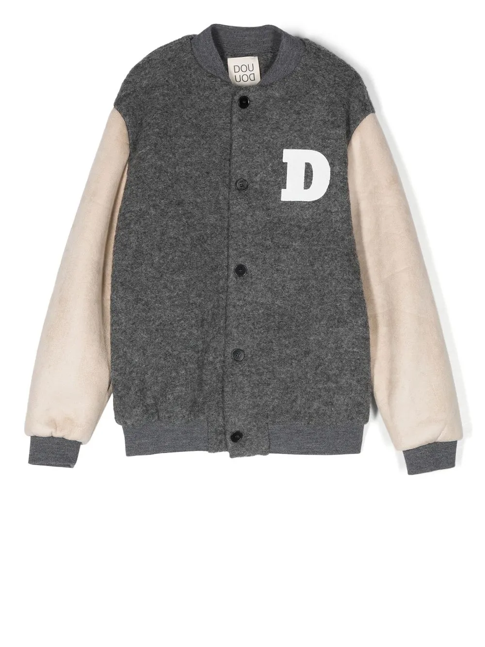 

Douuod Kids chamarra universitaria con diseño de dos tonos - Gris