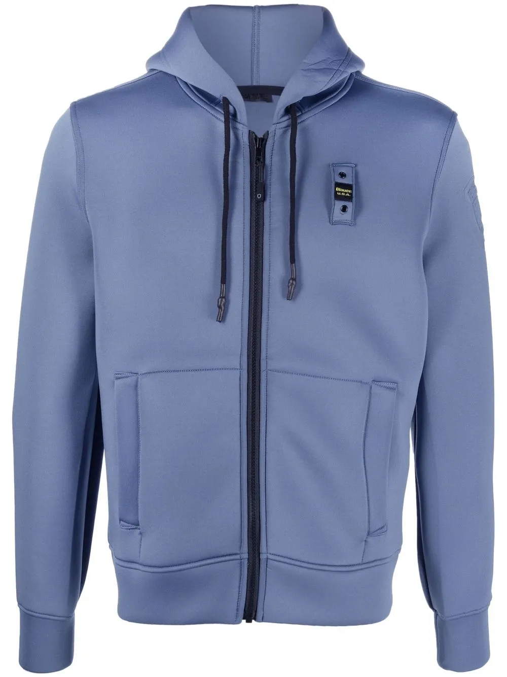 

Blauer logo-patch zipped hoodie - Blue