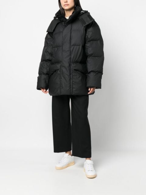 zip-up padded coat 