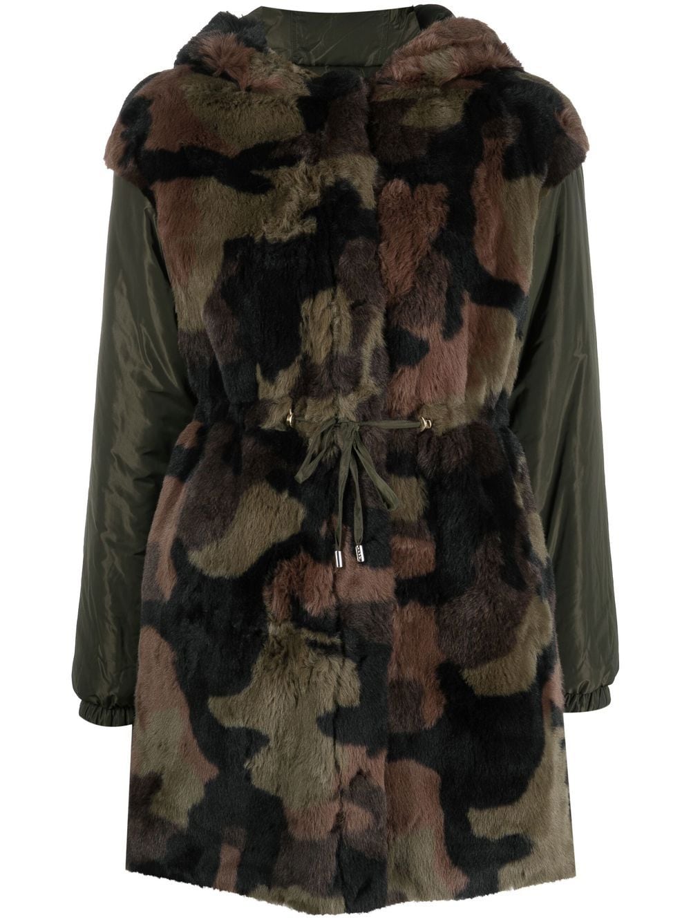 Liu •jo Camouflage-pattern Faux Fur Jacket In 绿色