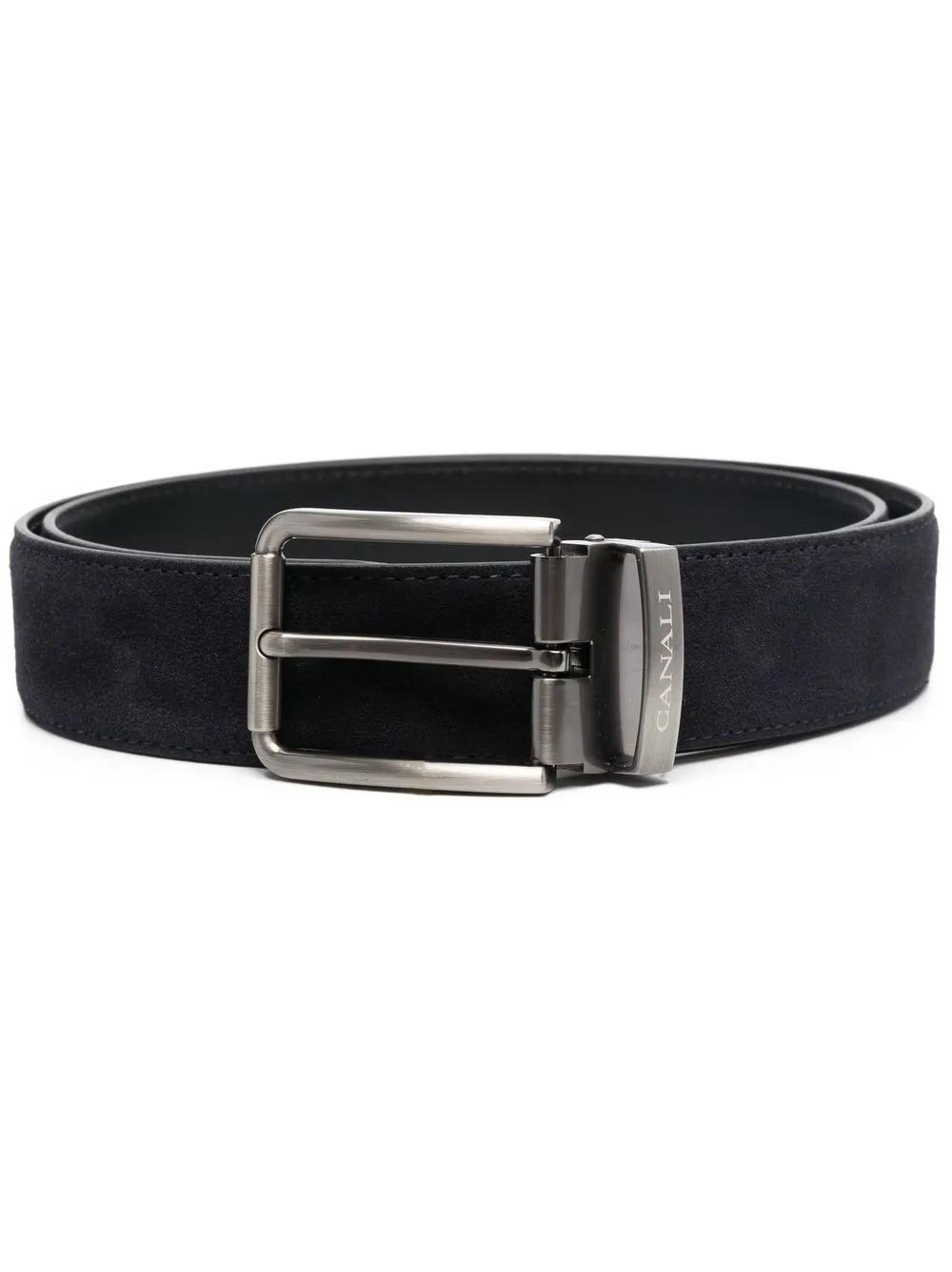 

Canali square-buckle fastening belt - Black
