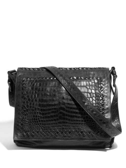 Bottega Veneta Pre-Owned crocodile-embossed messenger bag