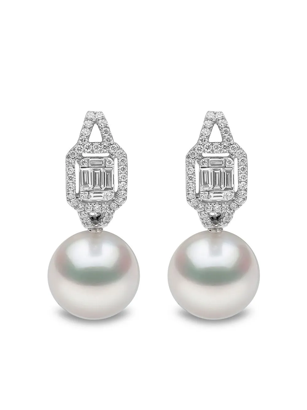 

Yoko London aretes Starlight South Sea en oro blanco de 18kt con diamantes y perlas del mar del Sur - Plateado