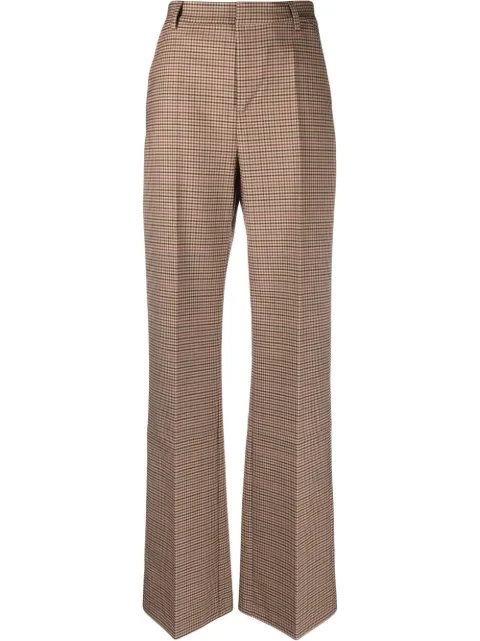 THE ANDAMANE pantalones con tiro alto y cuadros estampados