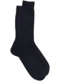Sunspel logo-print ribbed socks - Blue