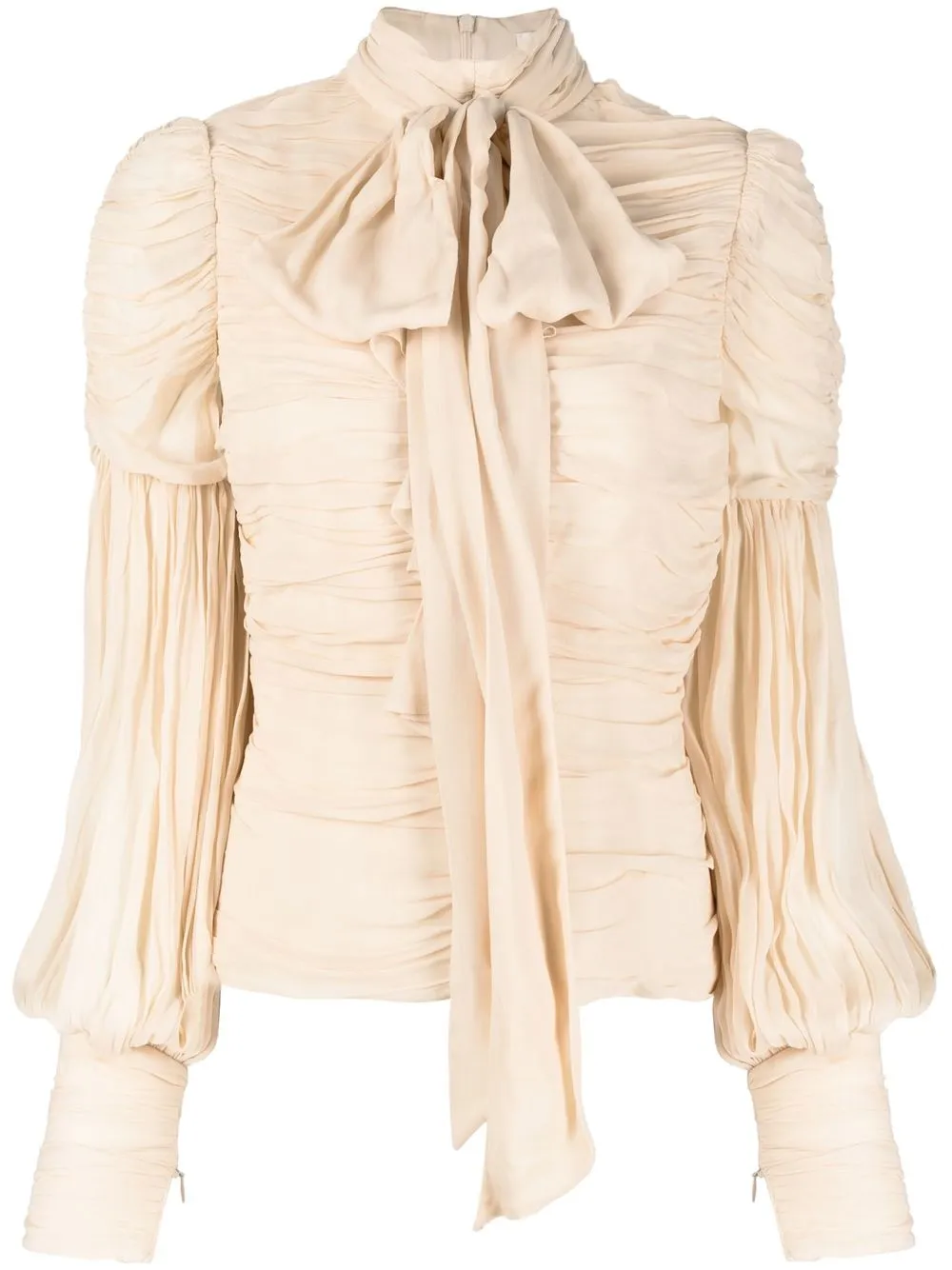 

ZIMMERMANN ruffled pussy-bow blouse - Neutrals