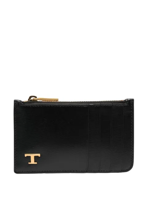 Tod's logo plaque leather wallet