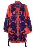 Yuliya Magdych floral-jacquard linen minidress - Blue