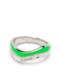 Maria Black Soma neon-detail ring stack - Silver