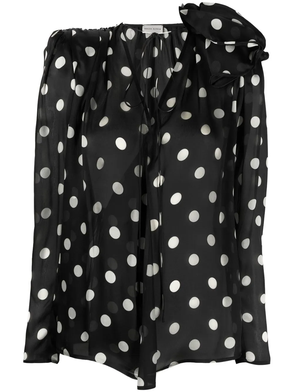 

Magda Butrym polka-dot long-sleeve blouse - Black