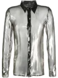 SAPIO lamé-effect long-sleeved shirt - Gold
