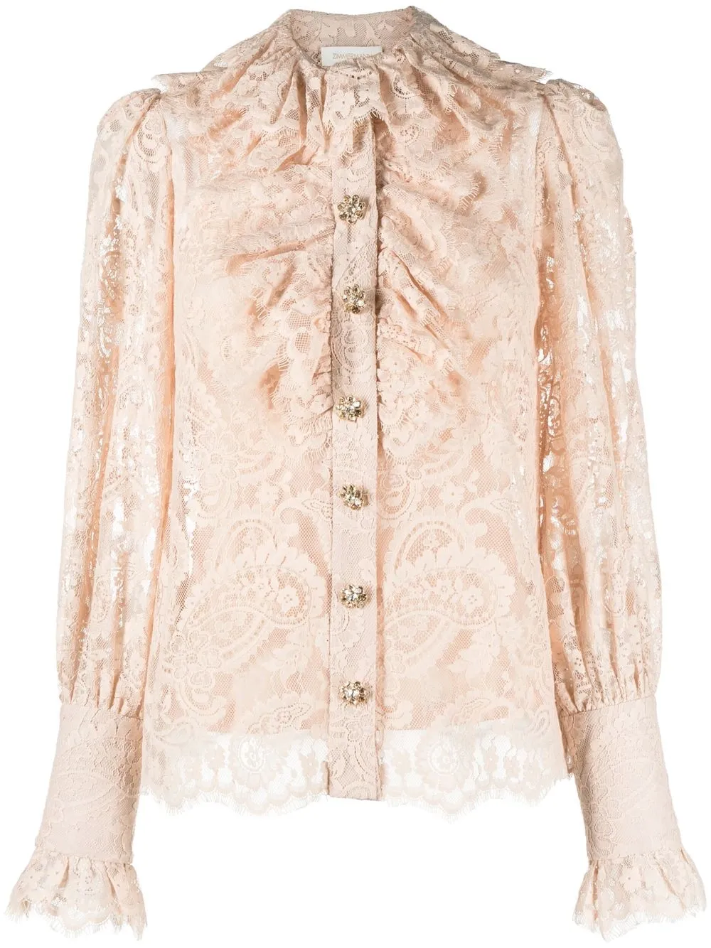 

ZIMMERMANN blusa Kaleidoscope com encaje - Neutro