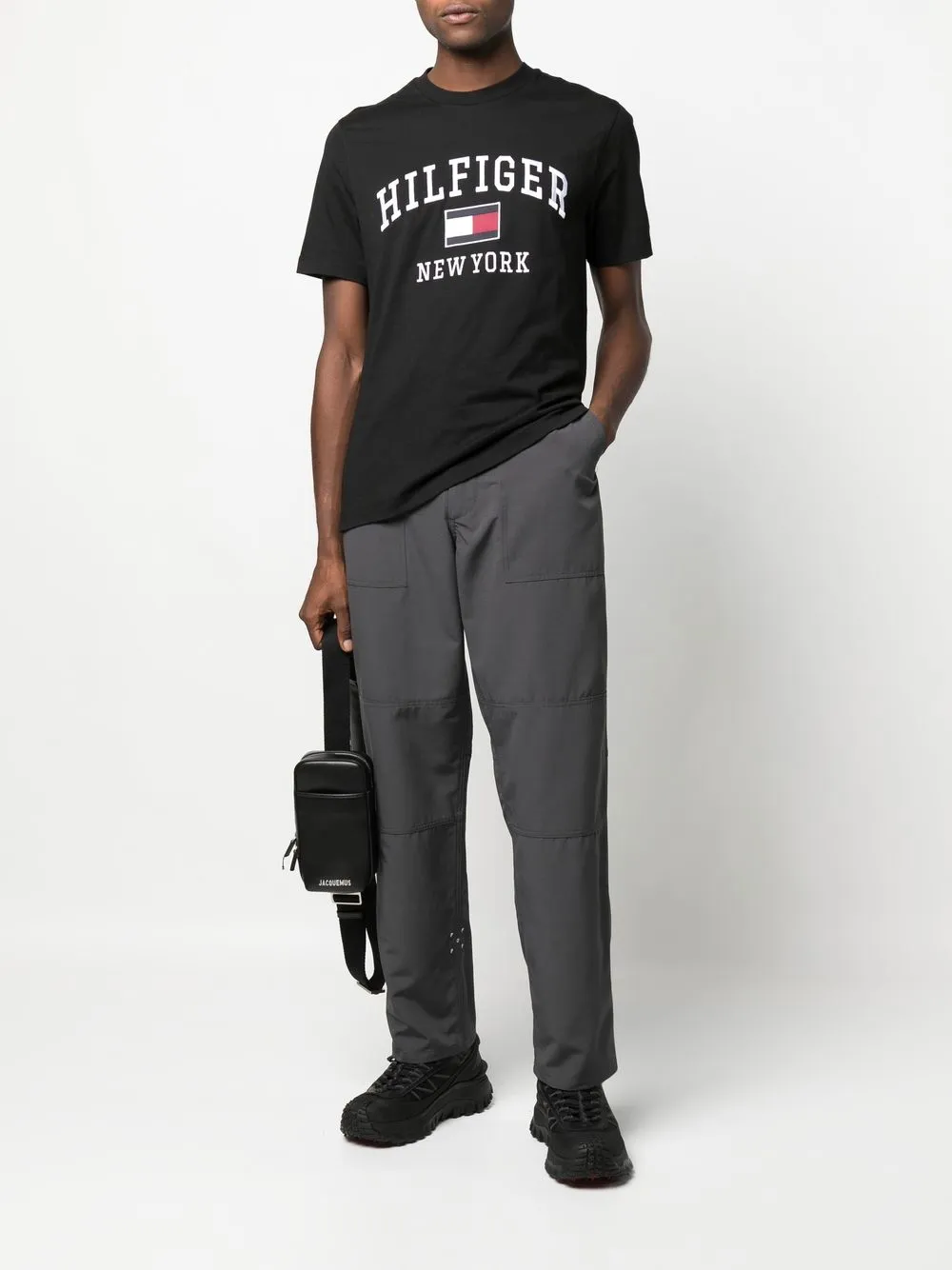 Tommy Hilfiger T-shirt met logoprint - Zwart