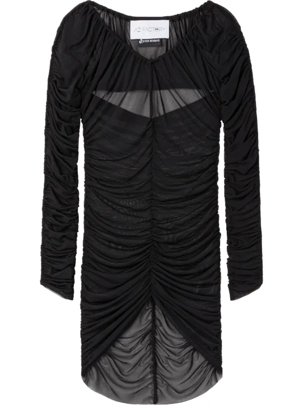 Az Factory X Ester Manas Ruched-detailed Top in Black