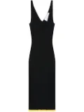 AZ FACTORY x Ester Manas V-neck ribbed midi dress - Black