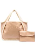 Stella McCartney Stella Logo faux-shearling tote bag - Neutrals