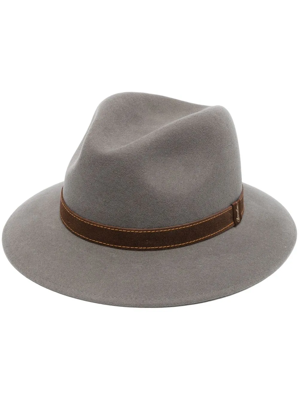 

Borsalino logo-patch wool fedora hat - Grey