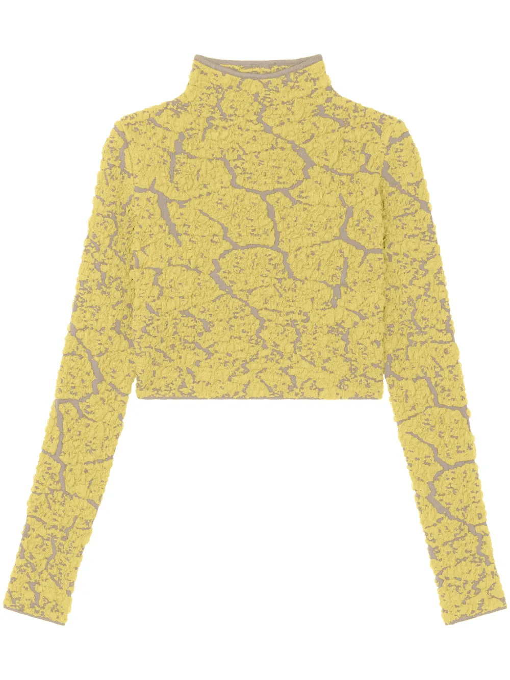 Az Factory X Ester Manas Jacquard-pattern Crop Top In Yellow