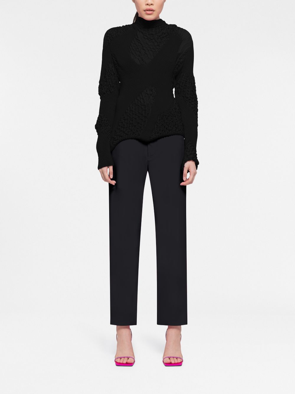 Shop Az Factory X Ester Manas Textured-knit Roll-neck Jumper In Black