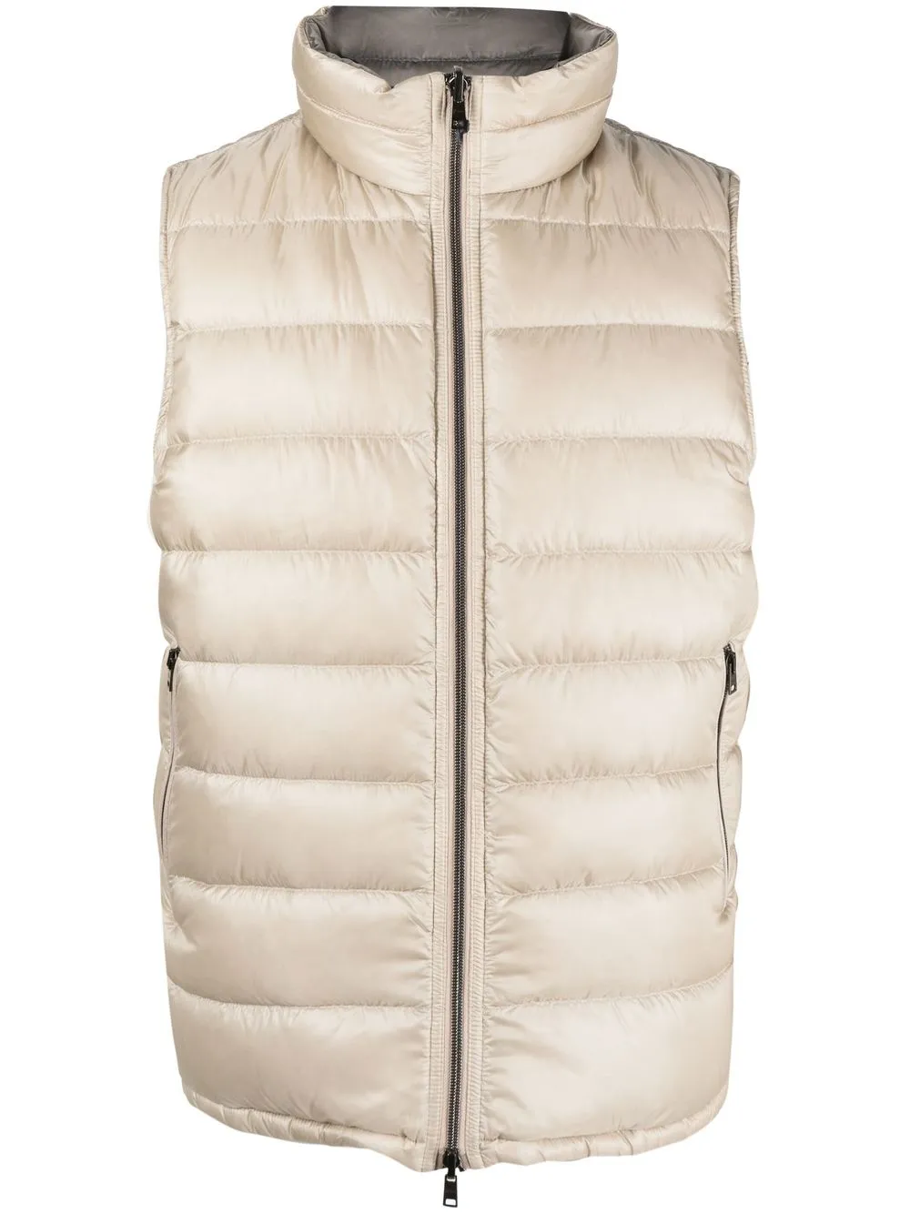 Herno Zipped-up Padded Vest In Nude