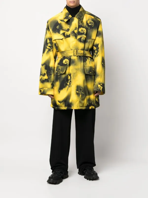 Trench Coat Prada Sport Gore Tex Jacket Parka Coat Yellow Coat