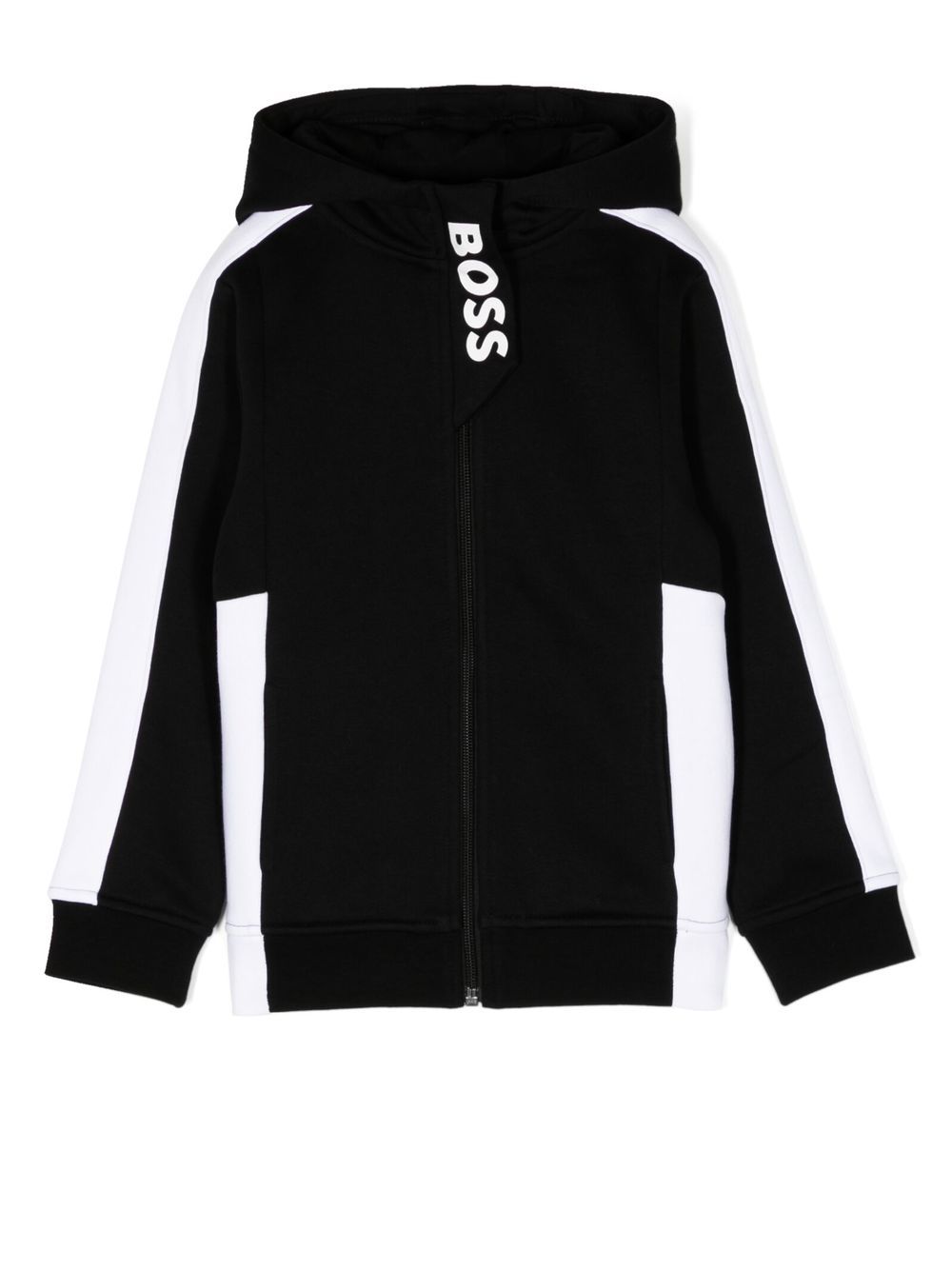 

BOSS Kidswear logo-print zip-up hoodie - Black