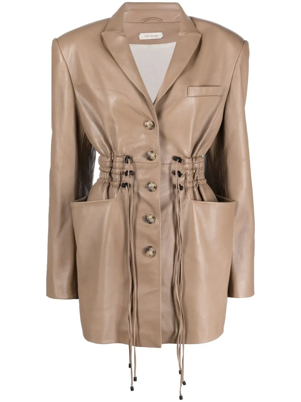 

The Mannei drawstring-waist blazer dress - Neutrals