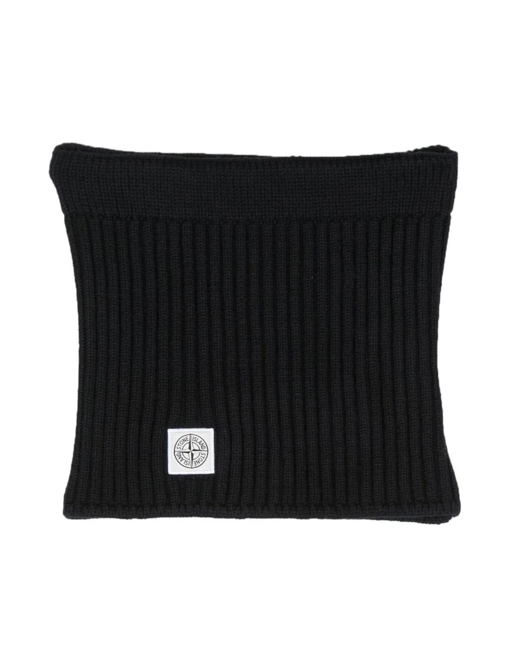 

Stone Island Junior ribbed logo-patch scarf - Blue