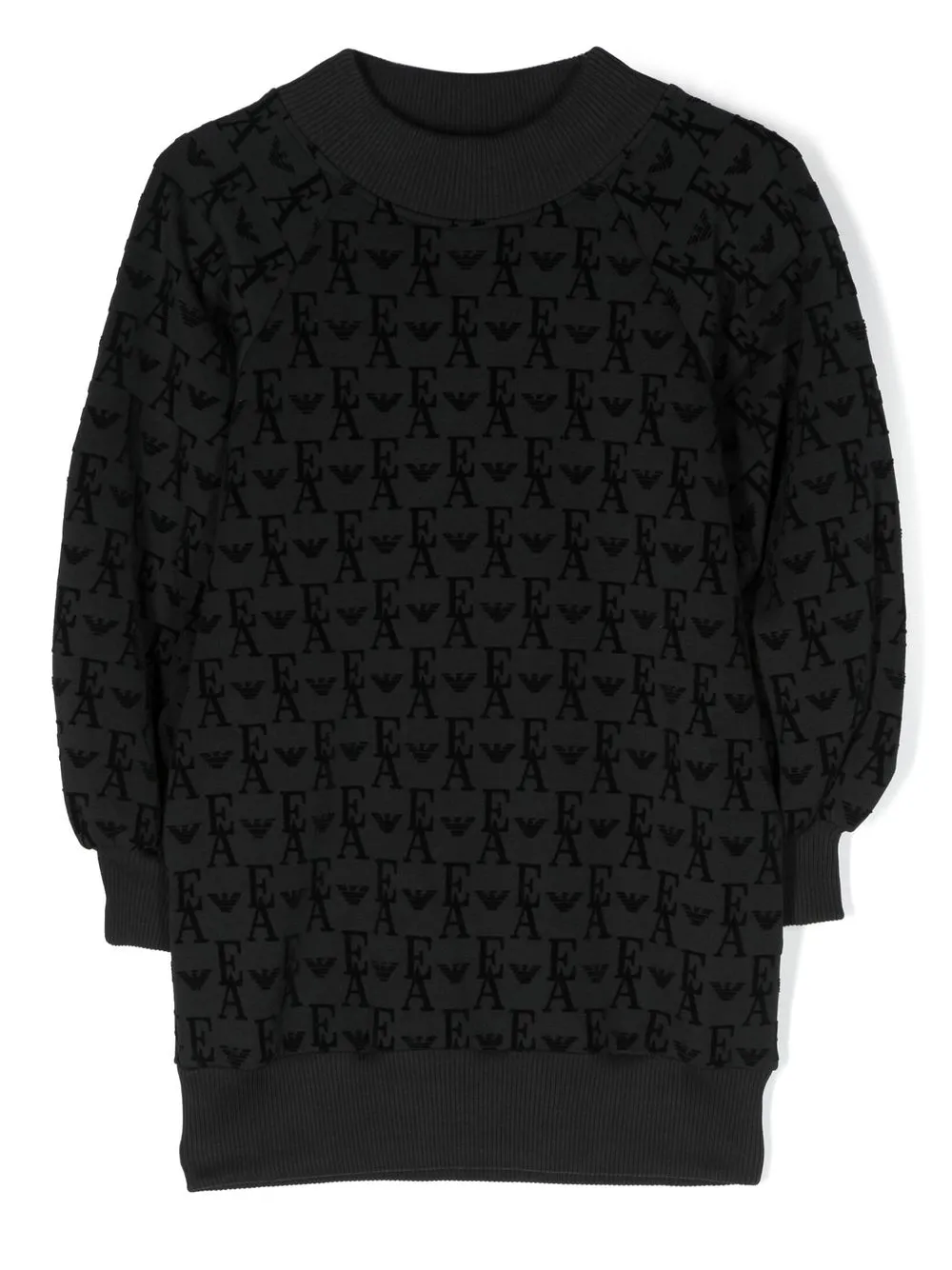 

Emporio Armani Kids vestido estilo sudadera con logo estampado - Negro
