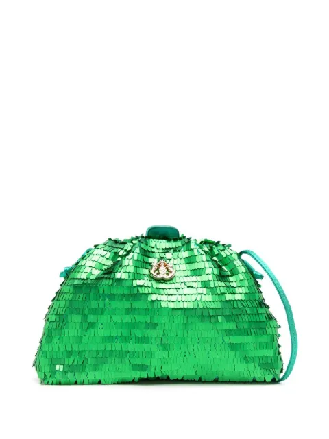Isla fringed sequin clutch bag