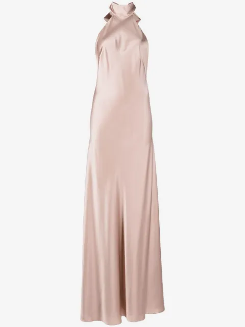 Michelle Mason backless halter-neck gown