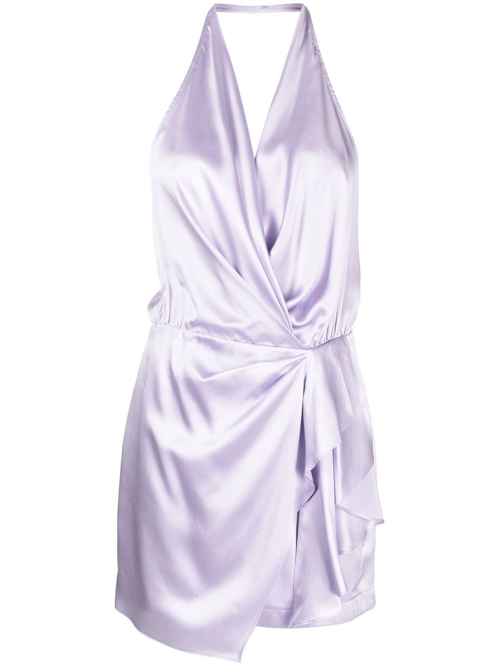 Michelle Mason Backless Halter Mini Dress In Violett