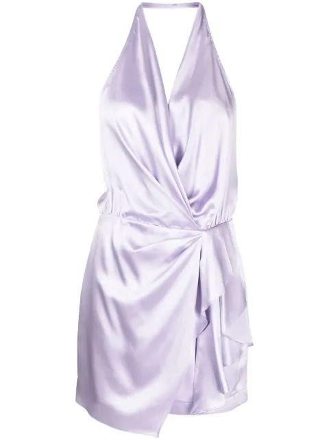 Michelle Mason backless halter mini dress