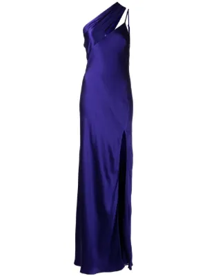 Michelle Mason Asymmetrical Design Silk Gown | Blue | FARFETCH