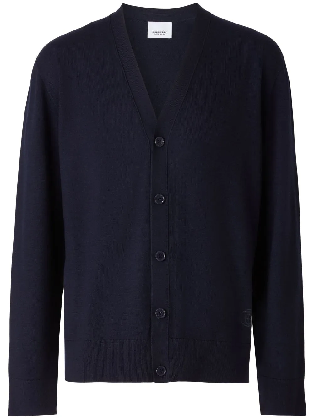 

Burberry monogram-motif wool blend cardigan - Blue