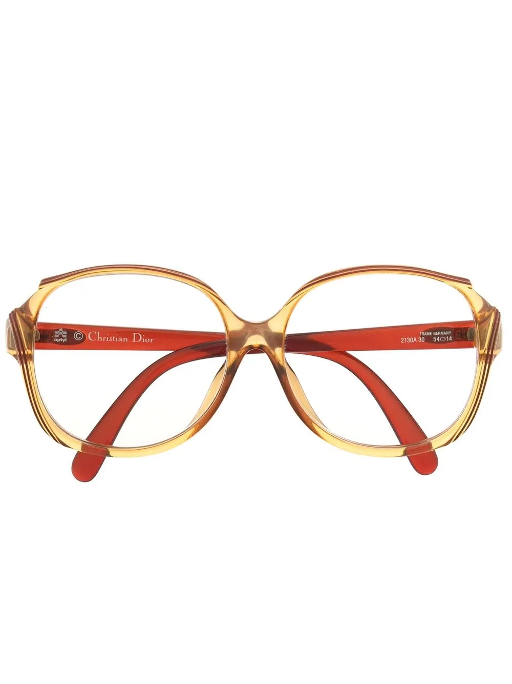

Christian Dior 1990-2000s pre-owned oversized square-frame glasses - Brown