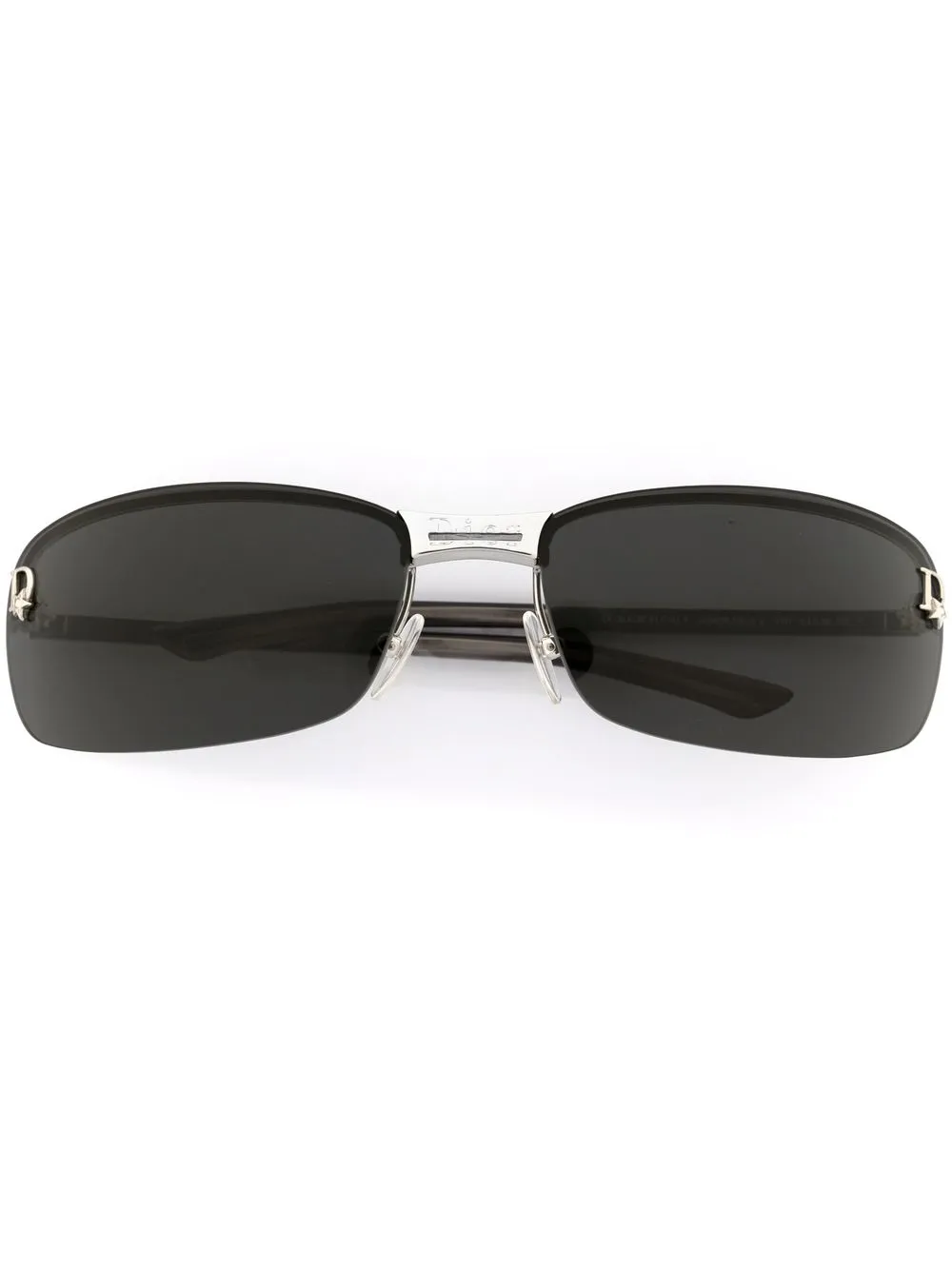 

Christian Dior 1990-2000s pre-owned rectangular-frame rimless sunglasses - Black