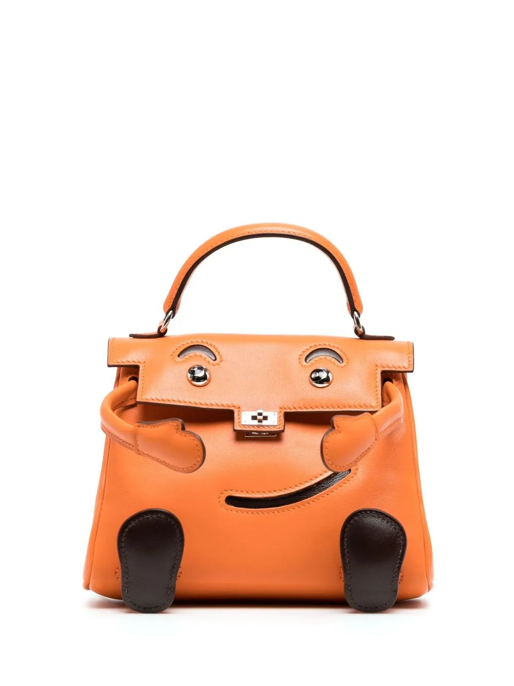 Pre-owned Hermes 2000  Mini Quelle Idole Handbag In Orange