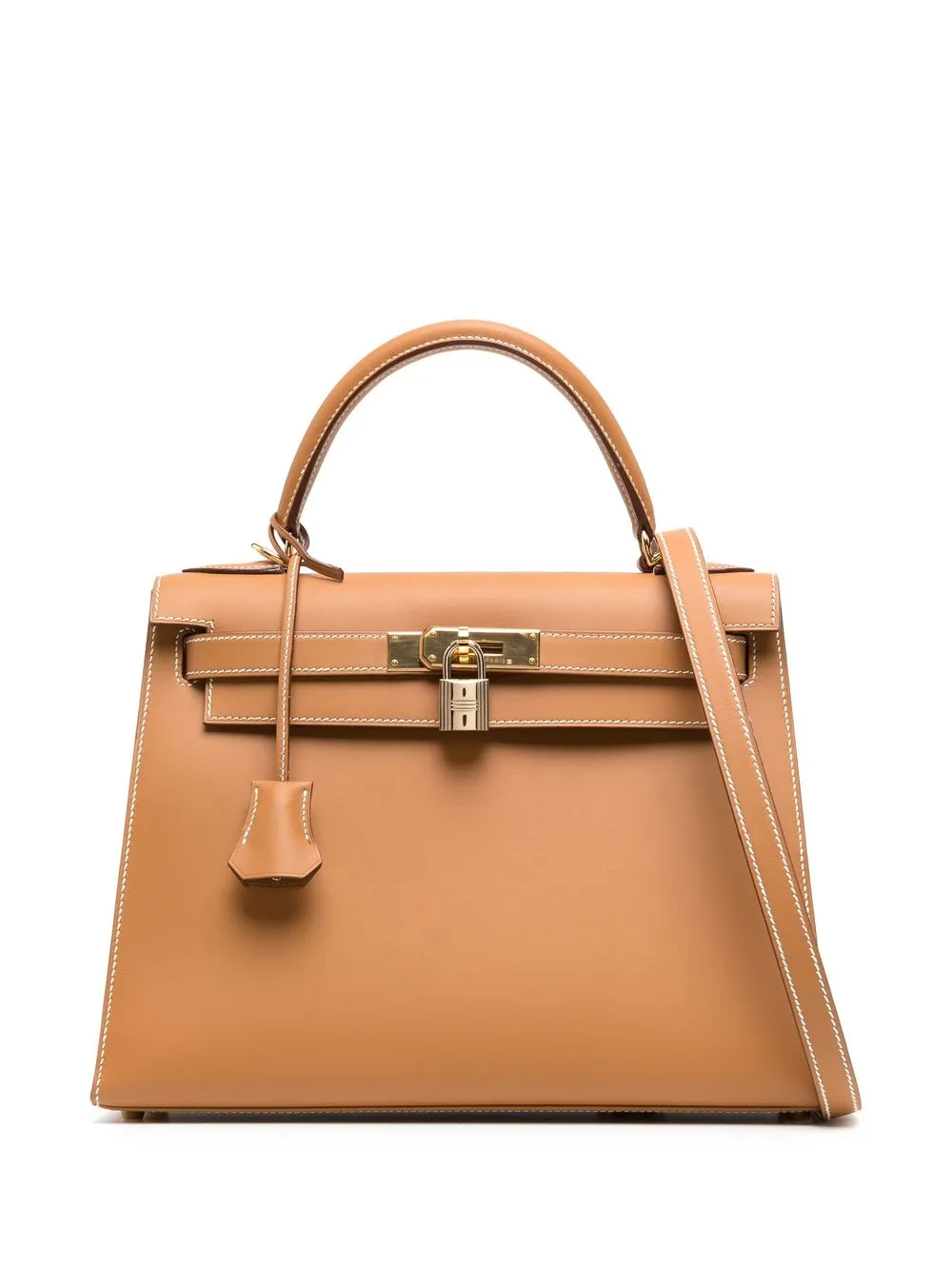 Pre-owned Hermes 2000  Kelly 28 Two-way Handbag In Brown