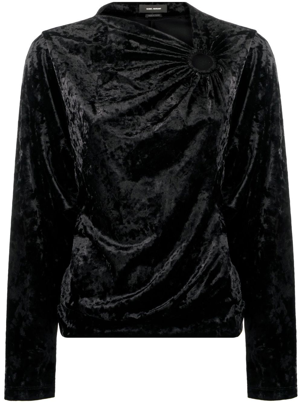 

Isabel Marant crushed-velvet long-sleeve top - Black