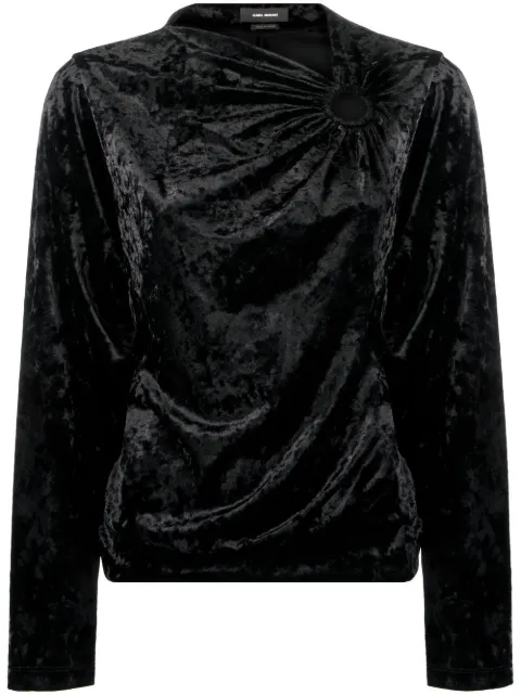 ISABEL MARANT crushed-velvet long-sleeve top